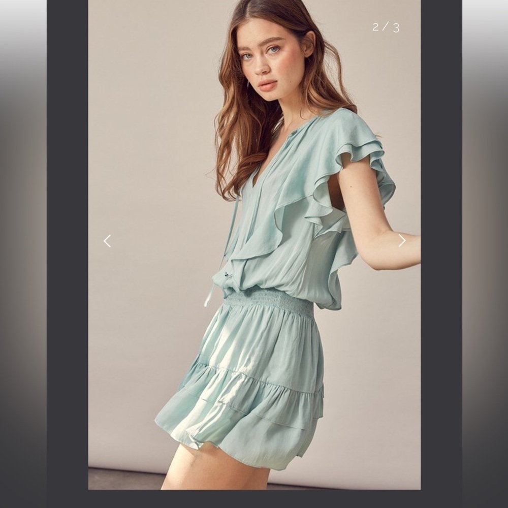 Mustard seed blue ruffle dress - Picture 2 of 5